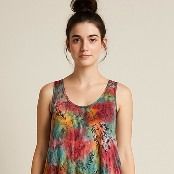 Vintage Hula Hula Hawaii Tie-Dye Maxi Dress - Picture 2 of 6